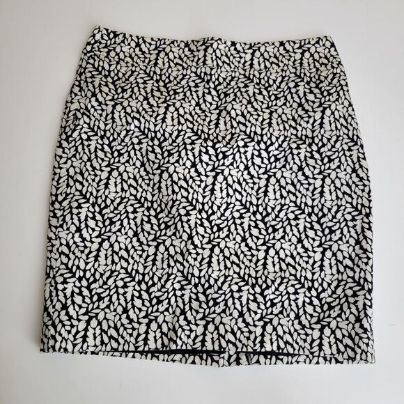 4P LOFT COTTON LINED BLACK & WHITE ZIP SKIRT 4 PETITE - Picture 10 of 11